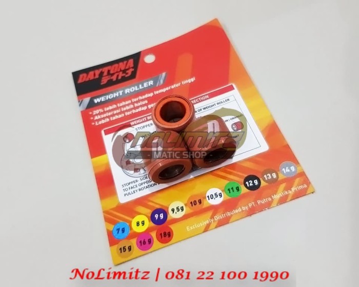 Foto Produk Roller CVT Racing Daytona 10gr Honda Beat FI Scoopy FI Vario FI dari NoLimitz Maticshop