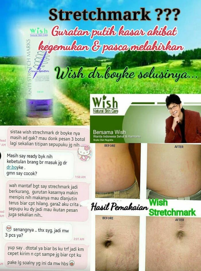 kemasan baru !! wish anti stretch mark emulsion dr boyke penghilang