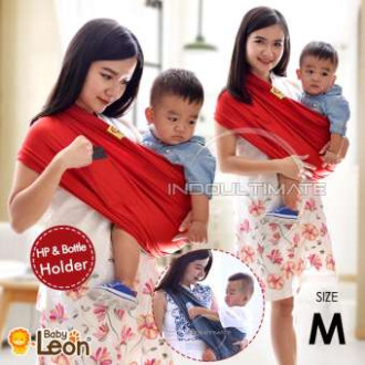 Gendongan Bayi Kaos/Geos/selendang Bayi Praktis BY 44 GB - RED CHILI - 2-3 tahun