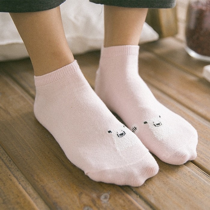 kaos kaki Ms. hewan lucu kaus kaki kartunD001 - Merah Muda