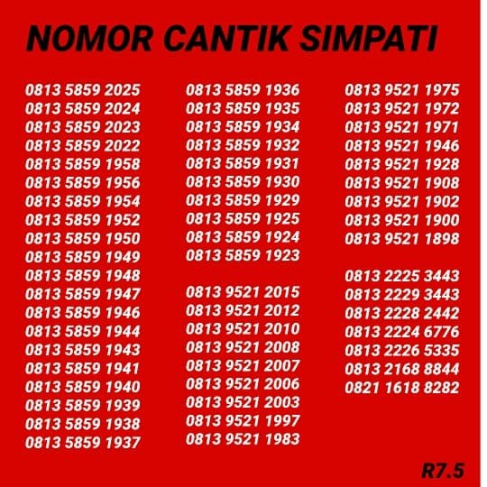 Telkomsel Simpati Nomor Cantik 0812 8888 2293 Cek Harga Source · Kartu Perdana Simpati Nomor Cantik