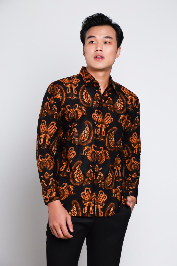 Jual Model Baju Kemeja Modern batik pria Slim Fit Lengan ...