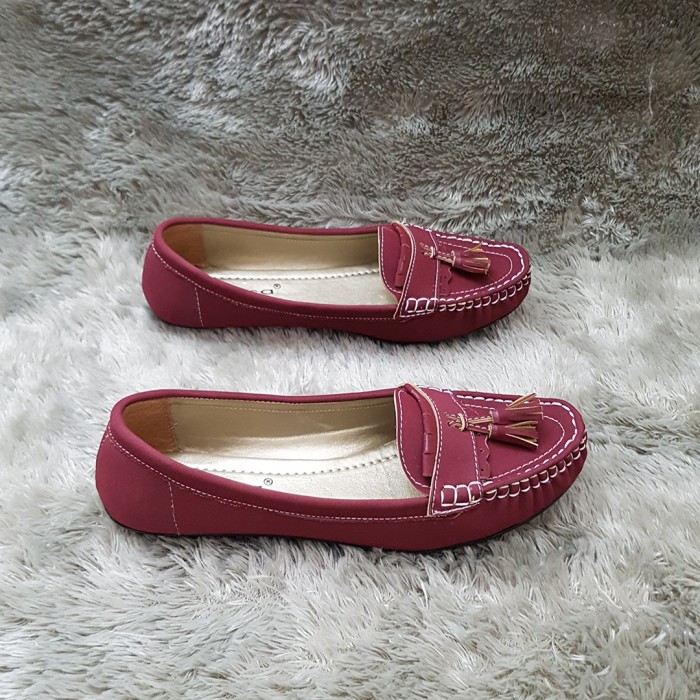 Sepatu Flat Shoes / Flatshoes Wanita Gratica IS09 Maroon / Diskon Baru