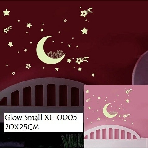 jual wallsticker wall sticker glow xl0005 bintang bintang bulan