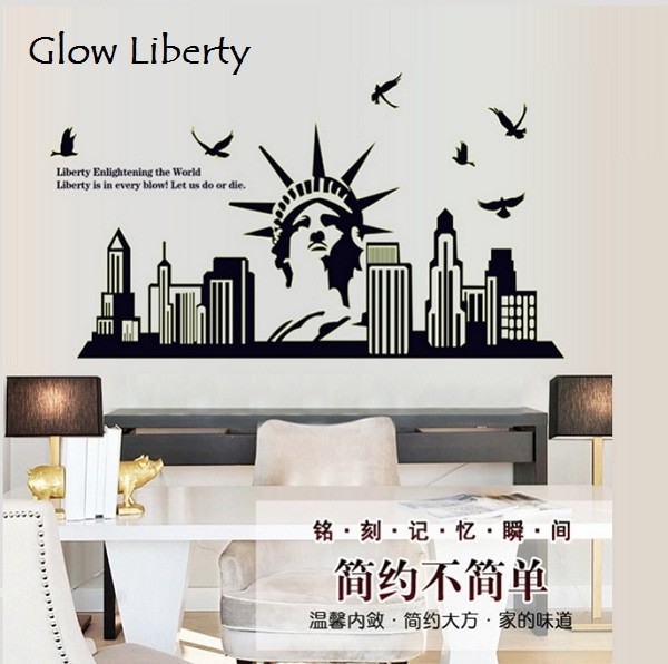 jual wallsticker wall sticker glow liberty patung liberty - skincare