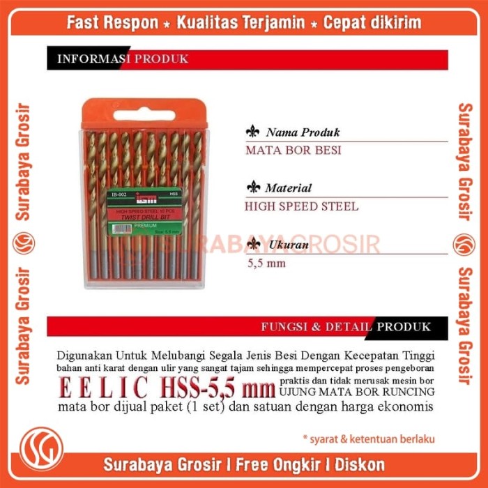 Berbahan Source · Harga Sg281 7 5mm Mata Bor Besi Isi 1pack 10 .