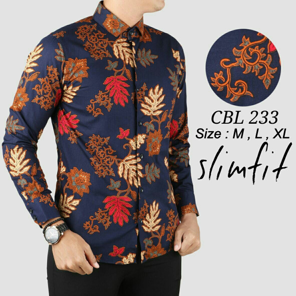 Hitam Spec dan Source · Kemeja Batik Navy kemeja batik pria gradation navy .