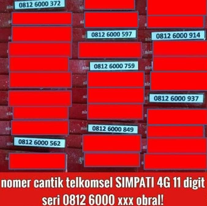 Kartu Perdana Telkomsel Simpati 11 Digit 4G Lte Nomor Cantik Langka
