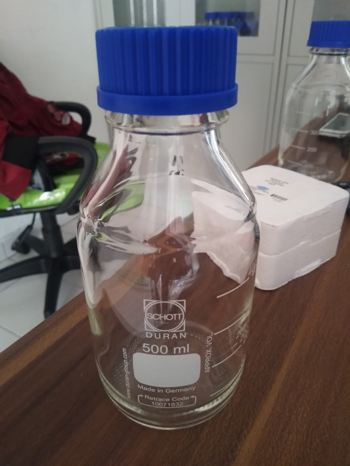 Jual Laboratory Bottle/Botol laboratorium Cap. 500 ml, Glass Clear