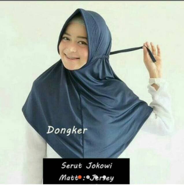 JILBAB INSTAN ADIBA serut Jokowi polos murah