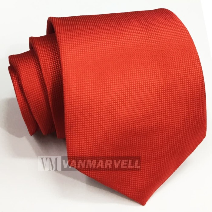 VM Dasi Merah polos bintik - Dasi Slim Merah - Dasi Kerja - Dasi Pesta