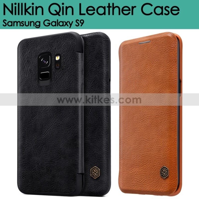 1x Nillkin Qin Leather Case. Case hp Samsung Galaxy S9, Casing Samsung Galaxy S9