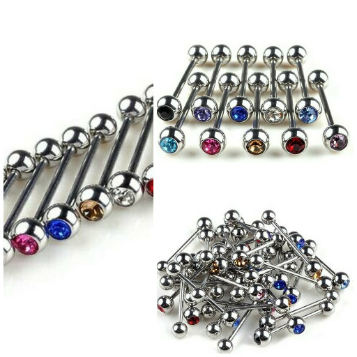 Bolehdeals 15 Satuan Baja Anti Karat Aneka Warna Cincin Perut Kristal Barbel 14g-Intl. Source ... Harga Tongue Piercing Tindik Lidah Travelbon.com .