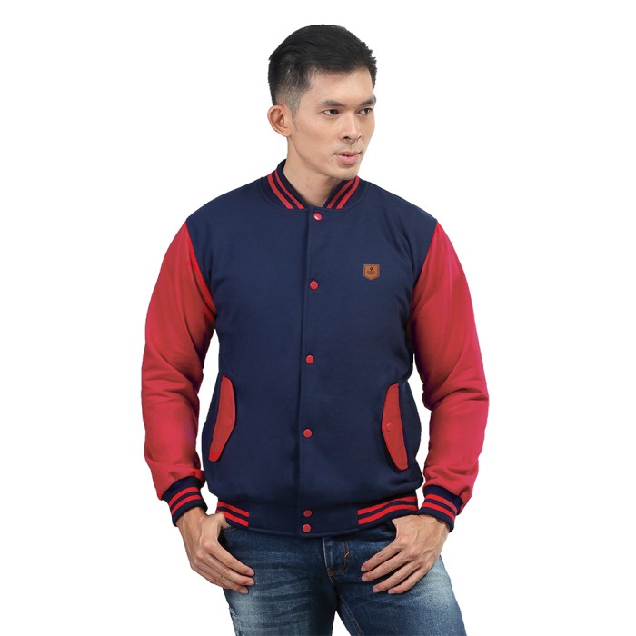 harga Jaket Pria Baseball Fleece Distro Terbaru Original Keren 075 Biru Komb Tokopedia.com