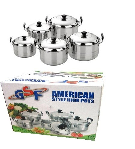 Panci Set 5 Pcs american style high pots Stainless Steel