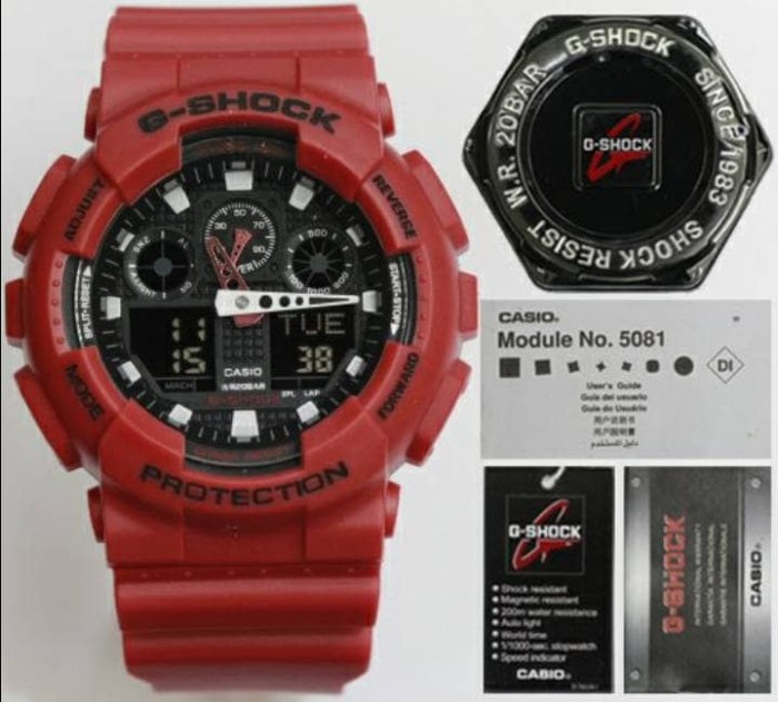 casio ga 100 red