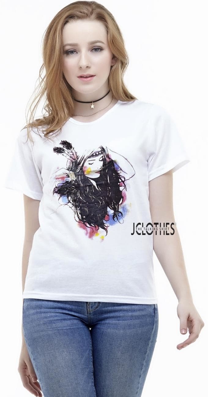 ⛔TERMURAH TUMBLR TEE / T-SHIRT / KAOS "INDIAN GIRL"