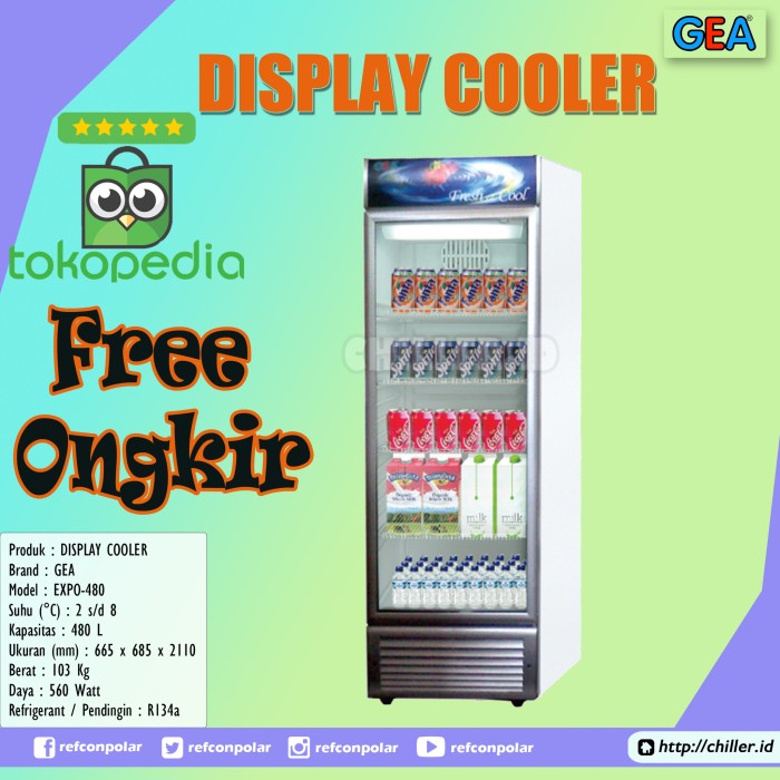 Gea expo-480 showcase display cooler free ongkir