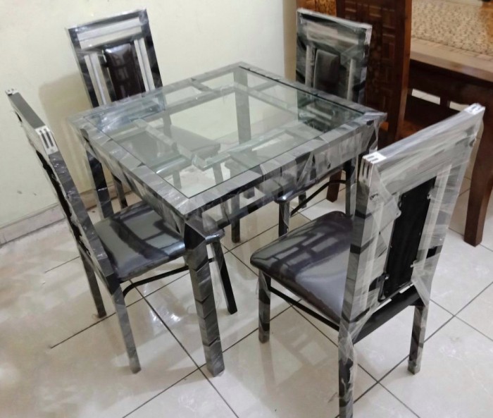 Jual FREE ONGKIR meja makan minimalis  besi  4 kursi  Kab Bekasi NL furniture Tokopedia