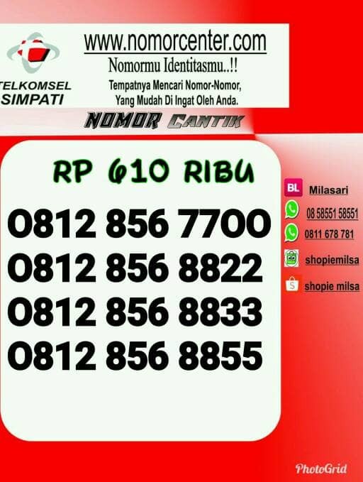 Nomor Cantik Simpati Double AA Rapih 7700/8822/8833/8855 $Ybl12A_892