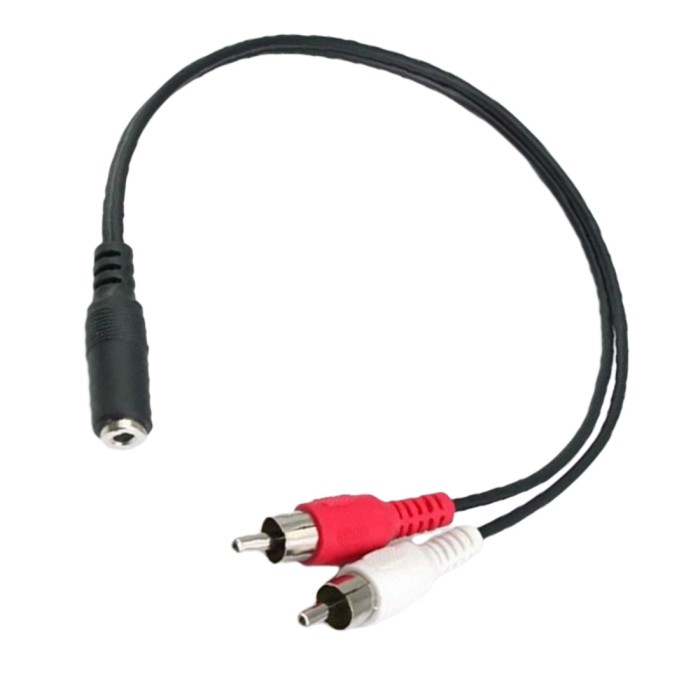 LOT of 5 2 RCA Male Plugs to 3.5mm Stereo Female Jack Y Splitter Audio Adapter