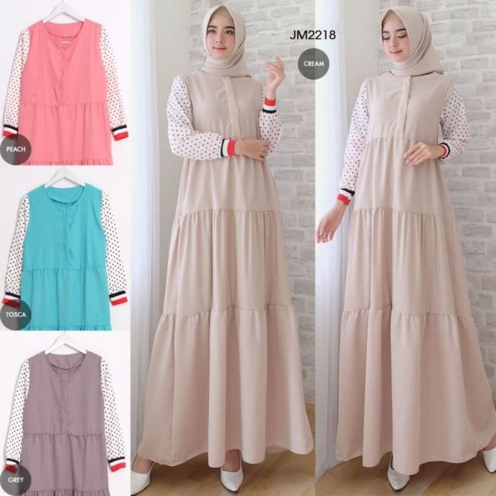 Foto Produk Gamis Polcarib Seamline JM2218 dari ZulfaButiq03