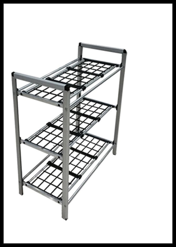 Best Seller - Ancua Rak Sepatu Aluminium 3 Susun