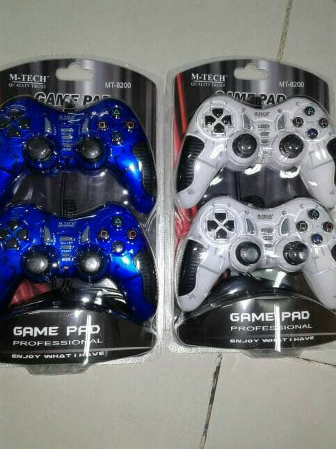 Joystik/Gamepad stik ps2 ps3 M-tech double Turbo - Biru