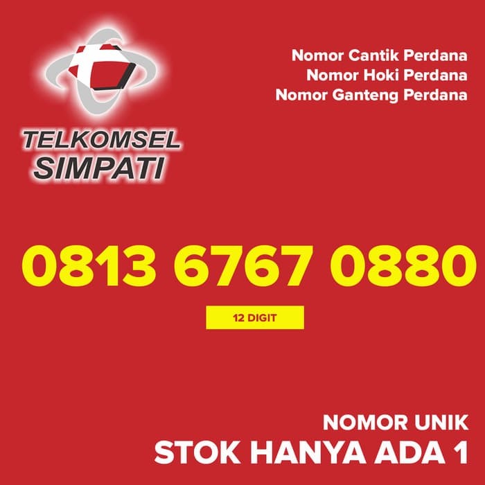 Kartu Perdana SIMPATI Nomor Cantik Hoki Ganteng 0813 67 Murah