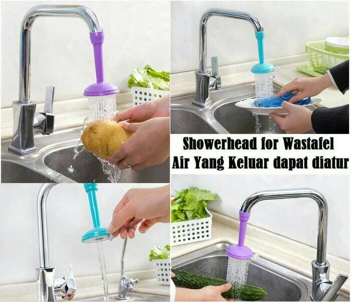 Sambungan Kran Dapur Penyambung Keran Air Flexibel Silicon Showerhead