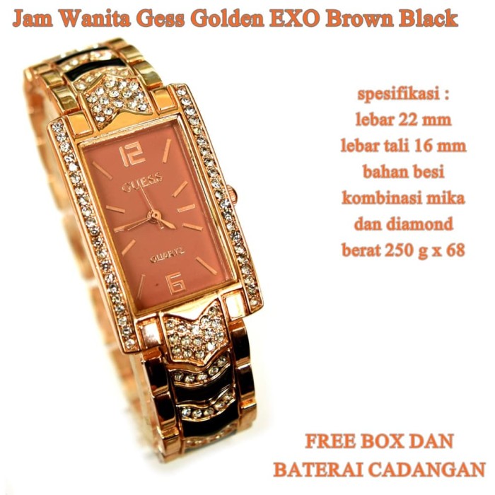 jam tangan qnq super transparan Romawi EXO BROWN BLACK