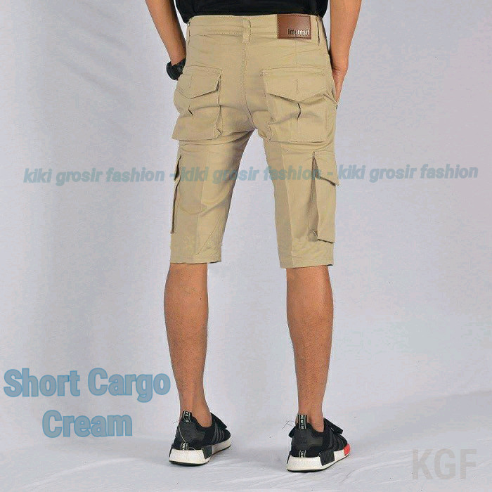 Celana Kargo Pendek Krem Muda-Cream- Short Cargo-Gunung-