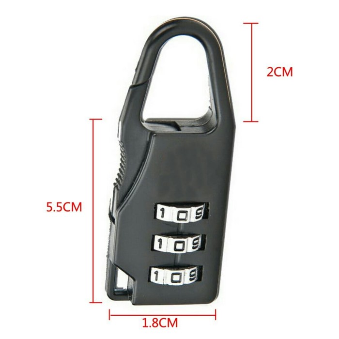 GEMBOK PASSWORD ANGKA / NOMOR / PIN KOMBINASI untuk Tas Koper mini .