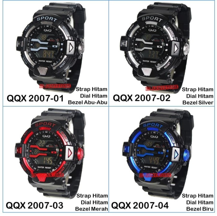 Analog Pria Rubber Hitam Dial Bezel Biru Qqx Source. Source · Q&Q .