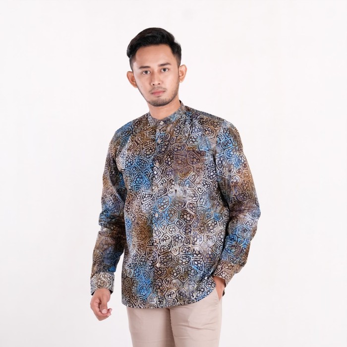 Jual Batik Pria Tampan - Kemeja Koko Panjang Abs B Onion