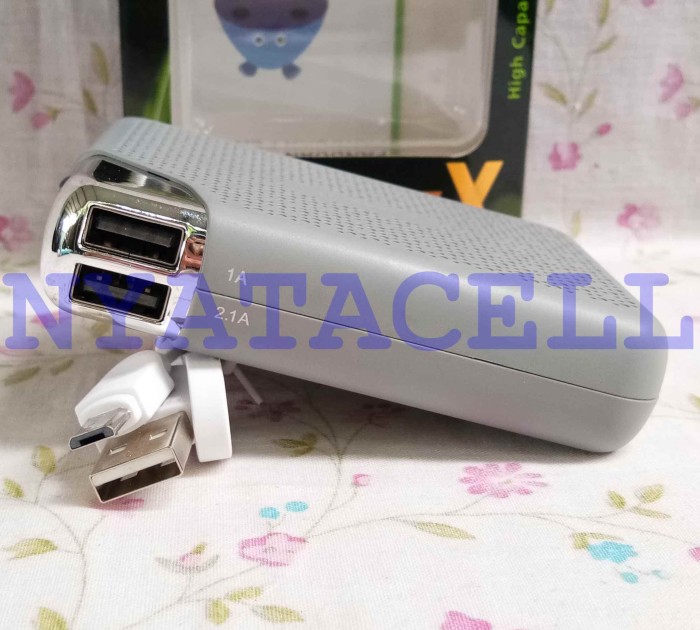 Powerbank Hippo Bronz X 7500mAh Simpe Pack/Power Bank 7500 mAh SP - Putih