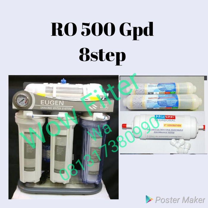 Jual Mesin RO 8 Step 500 Gpd Eugen Reverse Osmosis Filter Air Minum