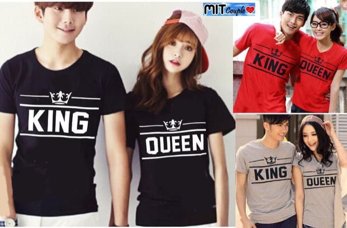 Baju Couple Kaos Couple Baju Pasangan Soulmate NEW KING QUEEN - Merah