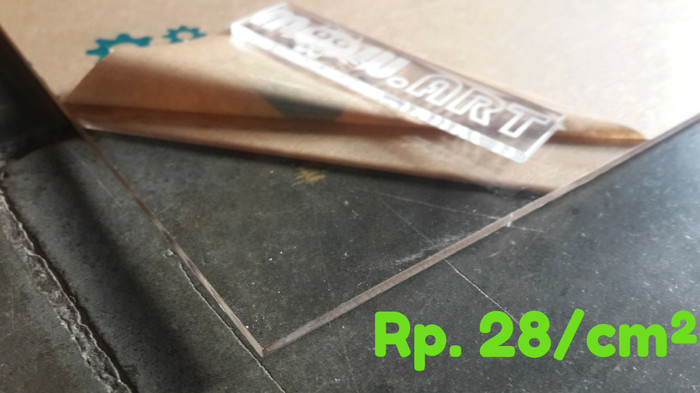 Jual Akrilik/acrylic lembaran custom bening 1.5 mm - Kab