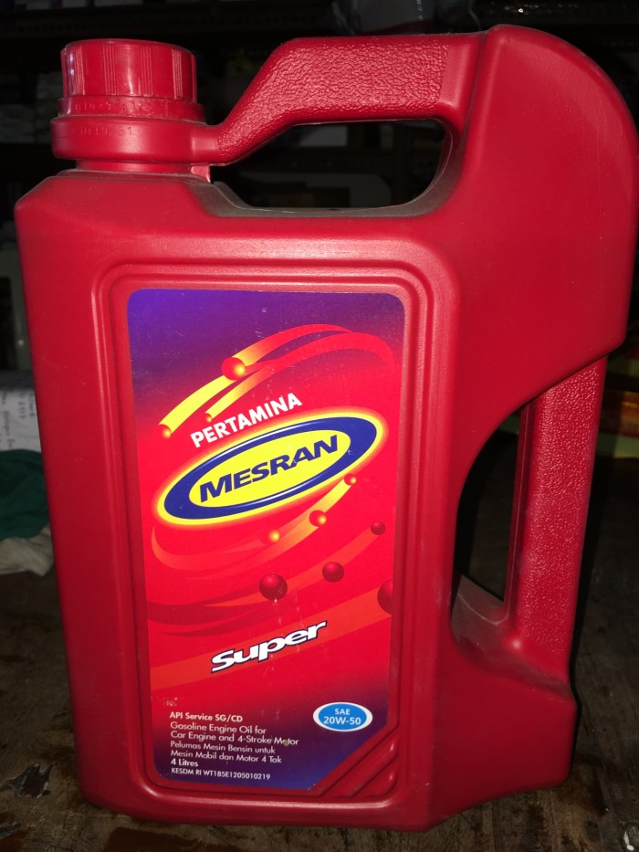 Jual 1 Galon Oli Mesin PERTAMINA Mesran Super SAE 20w-50 (4 Liter