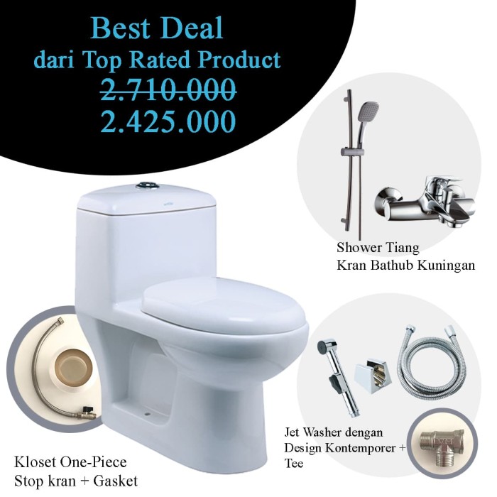 Foto Produk Promo BEST DEAL Kloset + Keran + Shower + Semprotan / Monoblok dari serisaito