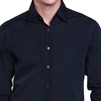 Kemeja Pria Putih Polos Panjang / Kemeja Alisan Hitam Polos Panjang