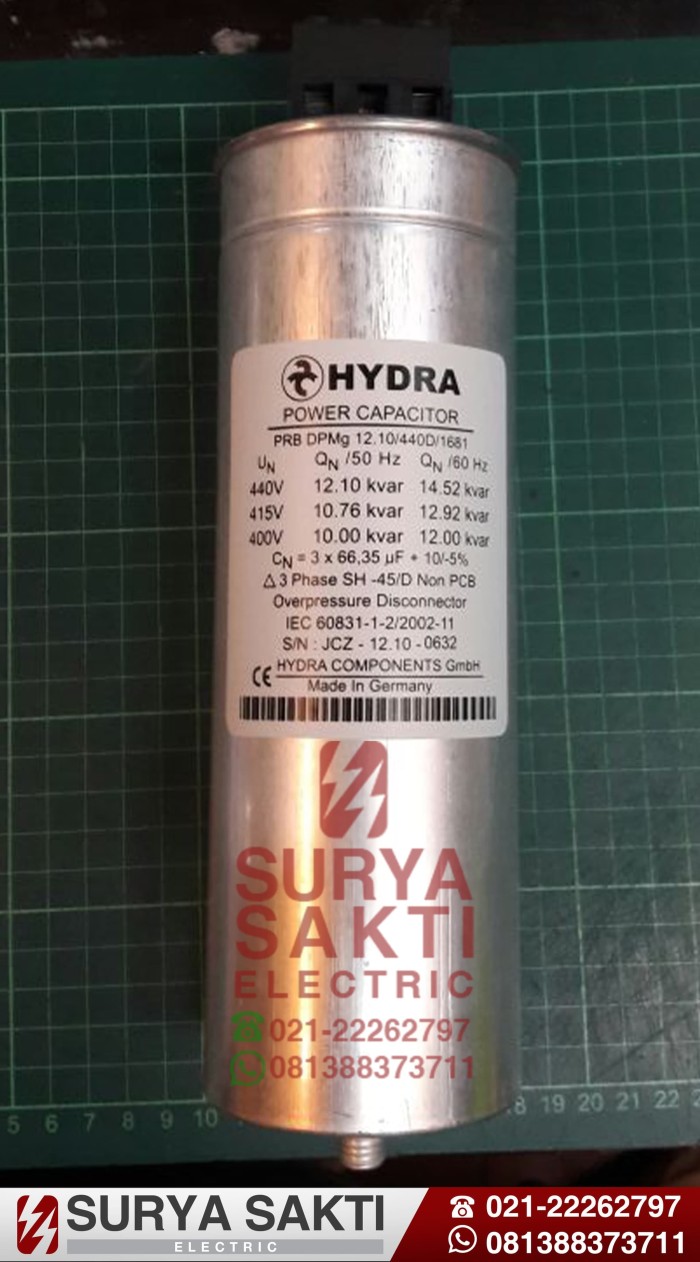 Jual Capacitor HYDRA 50kvar 415v 56.2kvar 440V kapasitor bank Jakarta