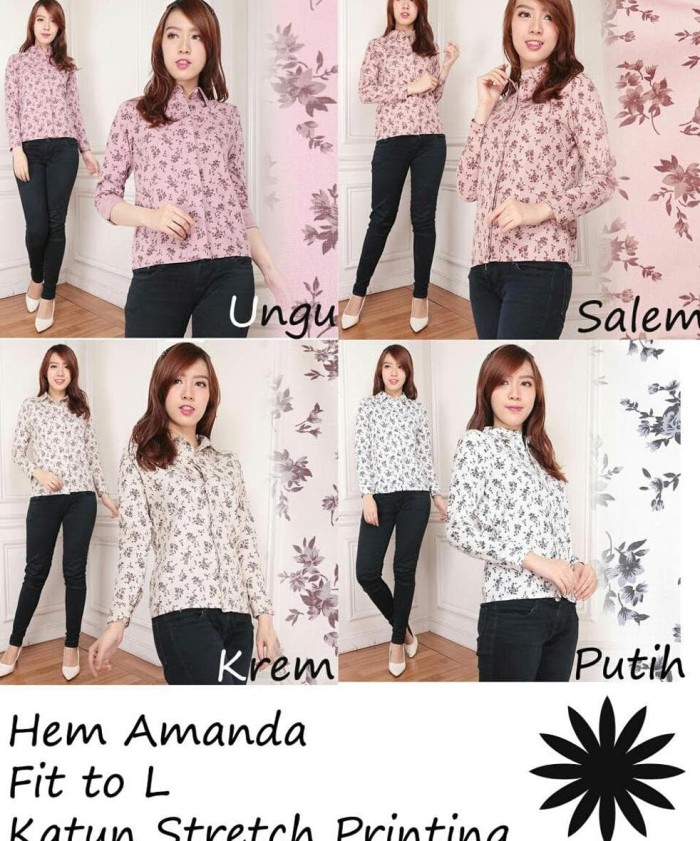 HEM AMANDA - PAKAIAN WANITA - KEMEJA WANITA - KEMEJA MOTIF