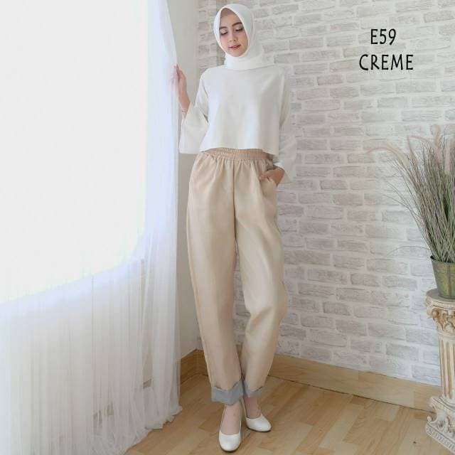 40 Koleski Terbaik Ootd Celana  Baggy  Pants  Warna  Cream  