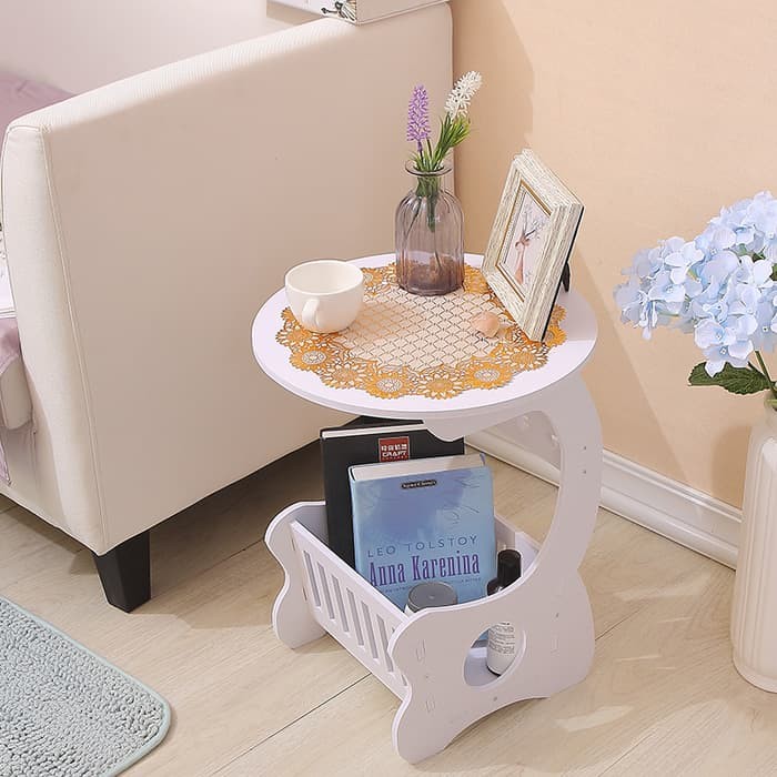 MH515 Small Round Coffee Table / Meja Ngopi Bulat samping sisi