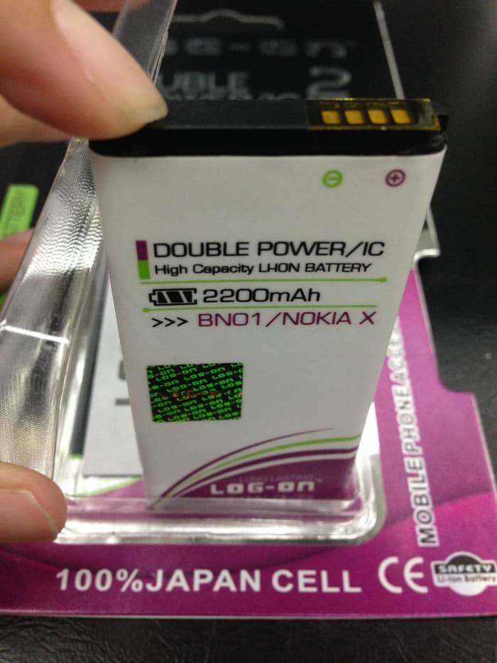 Batere Baterai Battery BYD BN-01 Nokia X 2200Mah Double Power Log On
