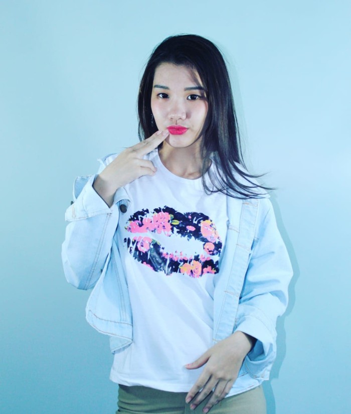 POPOLATOS KAOS KISS FLOWER ALL SIZE FIT TO L - Maroon