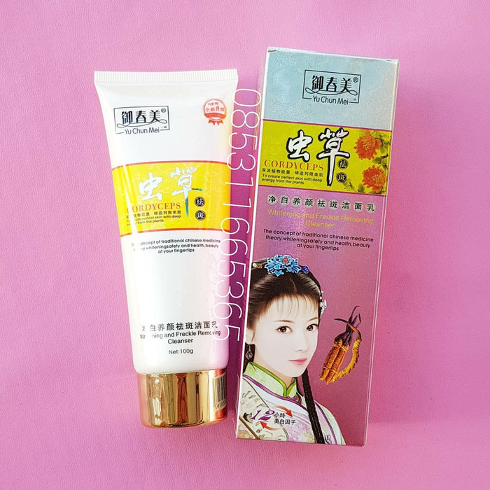 Jual SABUN WAJAH CORDYCEPS FACIAL HERBAL WHITENING FOAM YU CHUN Source · Sabun YCM CORDYCEPS FACIAL HERBAL WHITENING FOAM YU CHUN MEI