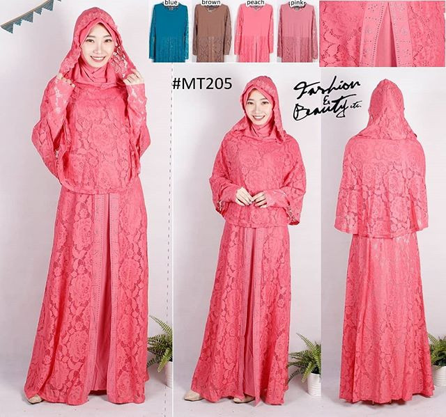 Jual Kenmodegrosir Gamis Kupluk Full Brukat Buka Pintu 8470 8469 Biru L Jakarta Pusat Lullabykm Tokopedia